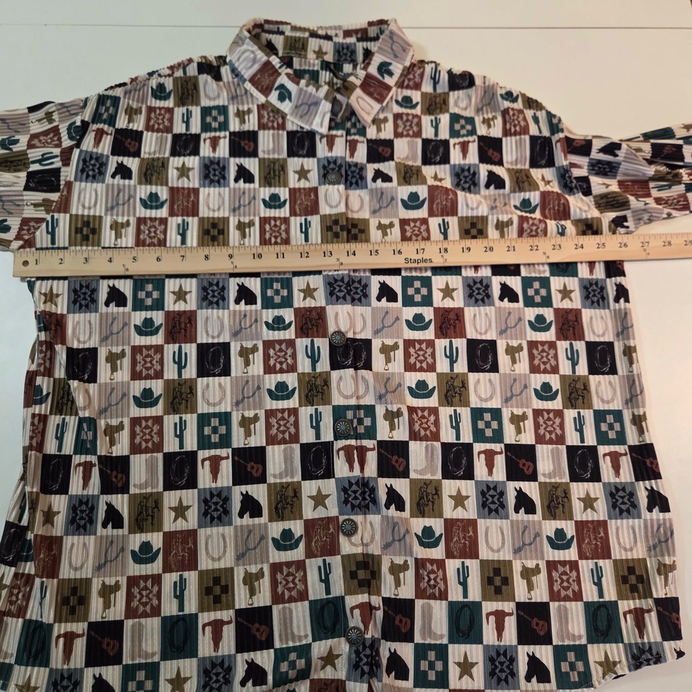 Two Fly Western Ribbed Patchwork Button Down Shir… - image 16